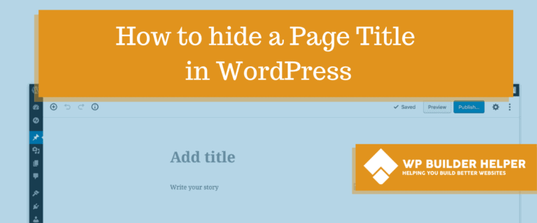 how to add a page title to wordpress
